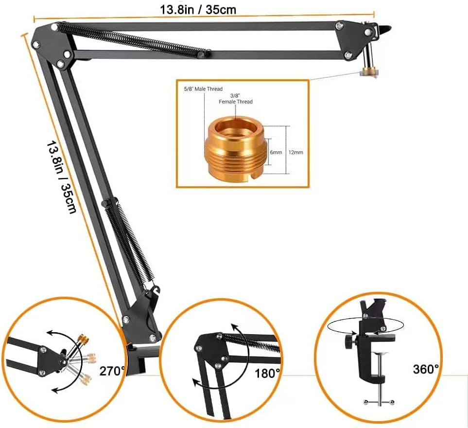 Hyperx Quadcast Boom Arm Heavy Duty Adjustable Gaming Microphone Mic Stand