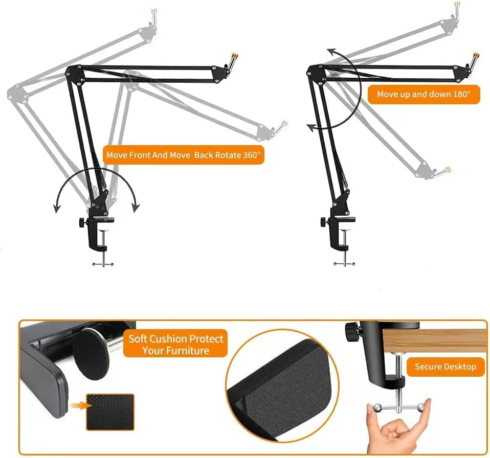 Hyperx Quadcast Boom Arm Heavy Duty Adjustable Gaming Microphone Mic Stand