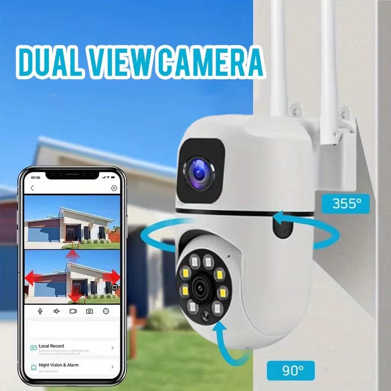 6MP Dual Lens Wifi Camera 2.4Ghz Wifi Security Camera Protection Full Color Night Vision PTZ Video Wifi Surveillance Camera Home
