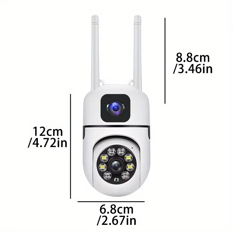 6MP Dual Lens Wifi Camera 2.4Ghz Wifi Security Camera Protection Full Color Night Vision PTZ Video Wifi Surveillance Camera Home