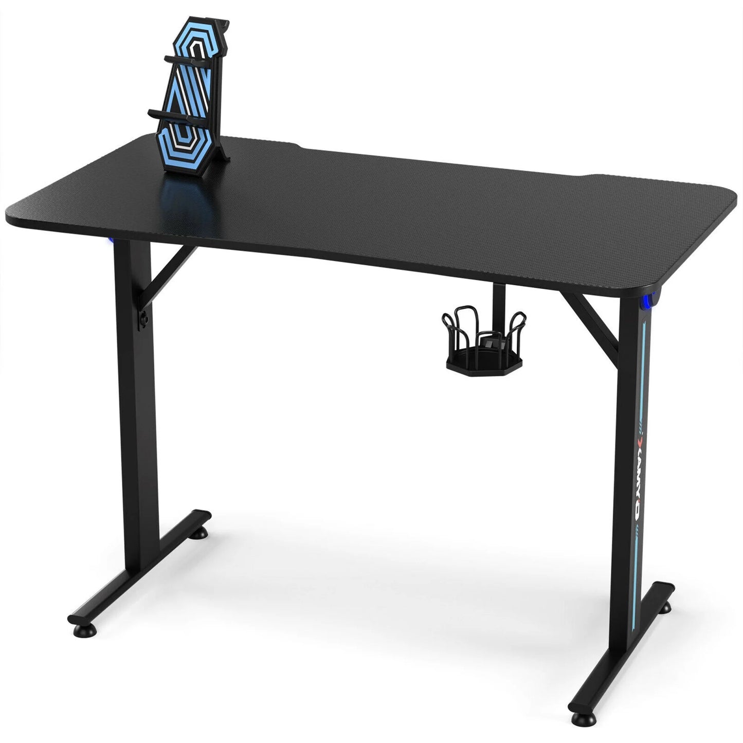 Gaming Desk Home Office PC Computer Desk W/Led Lignt&Gaming Handle Rack