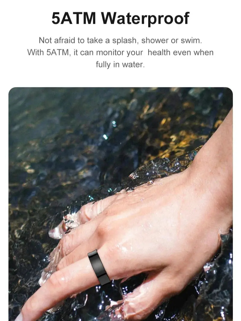 New Smart Ring R09 Health Monitor Multi Sport Mode Skin Temperature Measurement 5ATM Waterproof Smart Ring with Charging Case