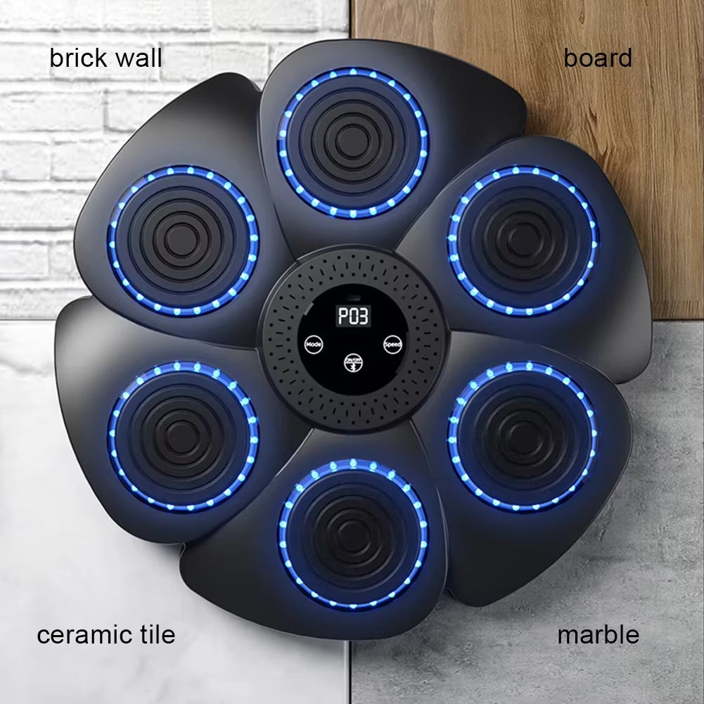 Smart Music Boxing Machine Bluetooth Boxing Reaction Wall Target Muay Thai Training Sandbag RGB Light Punching Equipment ﻿