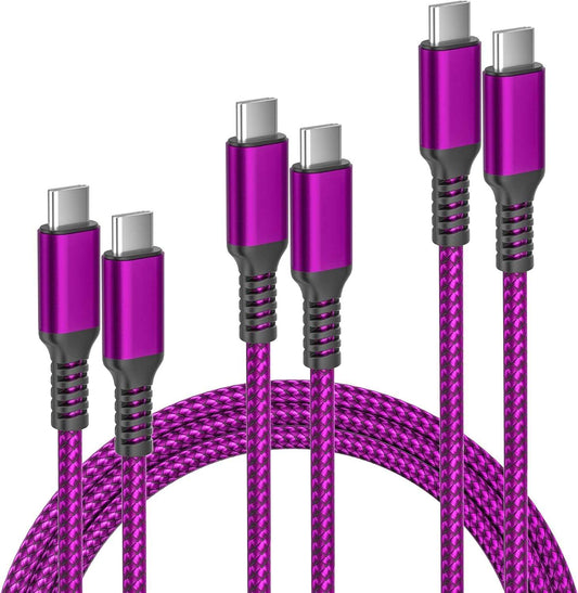 Iphone Air Charging Cord 3.3/6.6/10FT 3Pack,Usb C to Type C,100W Fast Charger USBC Car Carplay Cable for Apple 17 16 16E 15 Pro Max,Airpods 3,Ipad Air 4 5,Mini 6,Samsung Galaxy Tab S10 S25