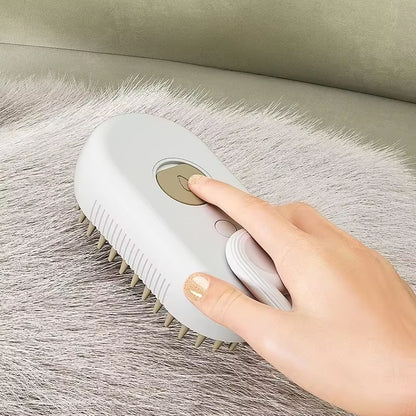 Massage Brush with Cat and Dog Spray, Steam Brush 3 in 1 with Button, Folding, Rotating, Floating, Used for Hair Removal