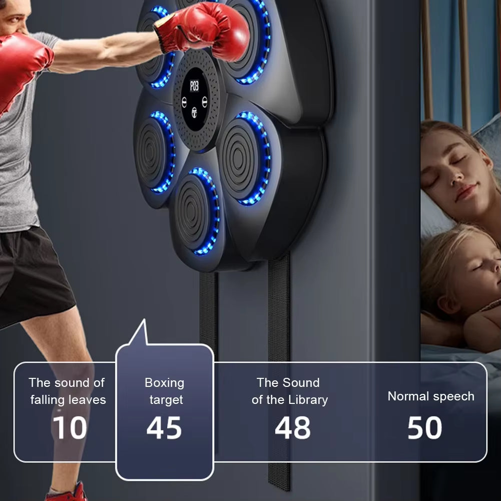 Smart Music Boxing Machine Bluetooth Boxing Reaction Wall Target Muay Thai Training Sandbag RGB Light Punching Equipment ﻿