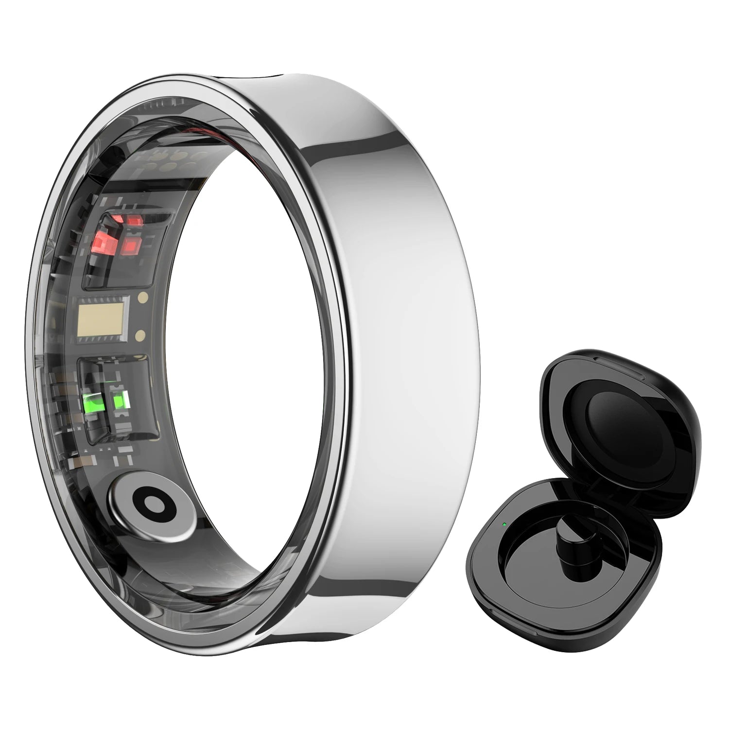 New Smart Ring R09 Health Monitor Multi Sport Mode Skin Temperature Measurement 5ATM Waterproof Smart Ring with Charging Case