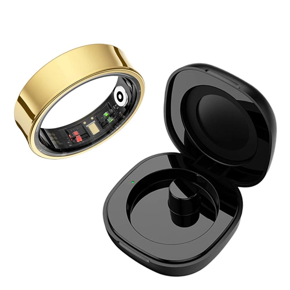 New Smart Ring R09 Health Monitor Multi Sport Mode Skin Temperature Measurement 5ATM Waterproof Smart Ring with Charging Case