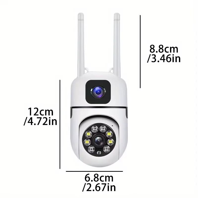6MP Dual Lens Wifi Camera 2.4Ghz Wifi Security Camera Protection Full Color Night Vision PTZ Video Wifi Surveillance Camera Home