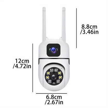 6MP Dual Lens Wifi Camera 2.4Ghz Wifi Security Camera Protection Full Color Night Vision PTZ Video Wifi Surveillance Camera Home